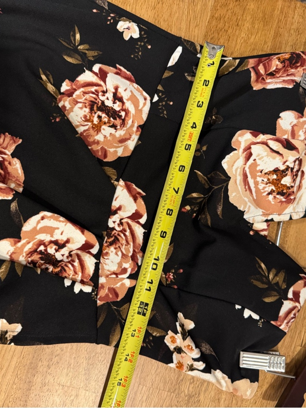 SCOBE Strapless Black Floral Hi-Low Midi Dress with Rose Print 💕 Romantic - Picture 3 of 10